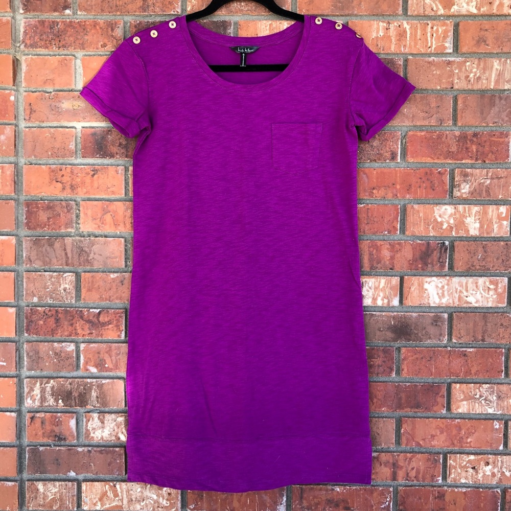 NWOT Nicole Miller Purple T-Shirt Dress